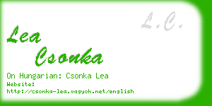 lea csonka business card